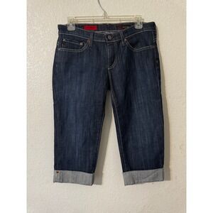 AG The Liberty Denim Capri‎ Jeans Dark Wash Cuffed Cropped Womens